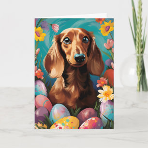 Dachshund Happy Easter Card