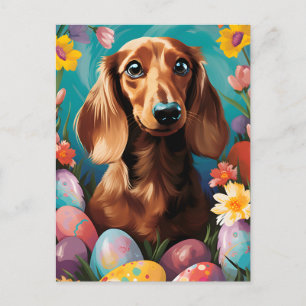 Dachshund Happy Easter Postcard