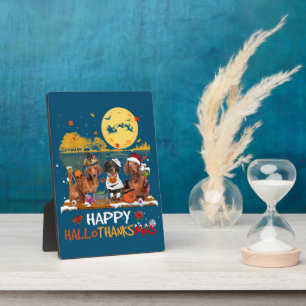 Dachshund Happy Hallothanksmas Halloween Thanksgiv Plaque