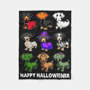 Dachshund Happy Halloweiner Fun Halloween Dogs Lov Fleece Blanket
