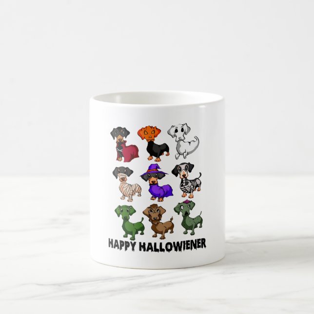 Dachshund Happy Halloweiner Funny Dog Halloween Coffee Mug (Center)