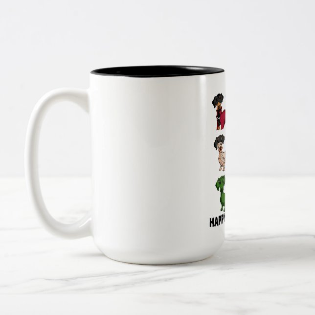Dachshund Happy Halloweiner Funny Dog Halloween Two-Tone Coffee Mug (Left)