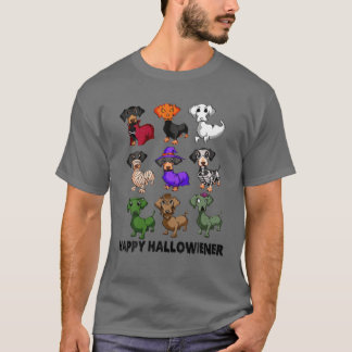 Dachshund Happy Halloweiner Funny Halloween Dogs L T-Shirt