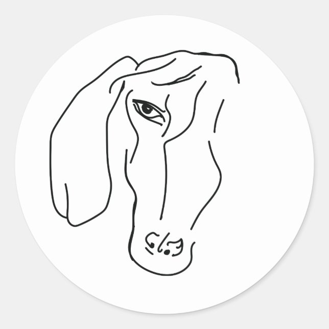 Dachshund Head, Art Drawing  Sticker (Front)