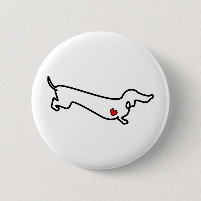 Dachshund Heart 6 Cm Round Badge (Front)