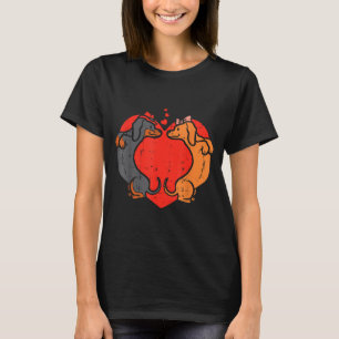 Dachshund Heart Cute Valentines Day Pet Dog Lover T-Shirt