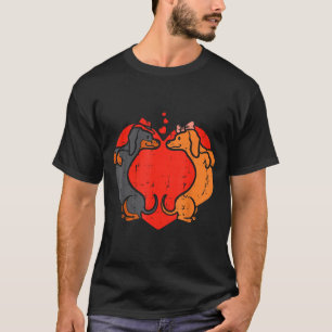 Dachshund Heart Cute Valentines Day Pet Dog Lover T-Shirt