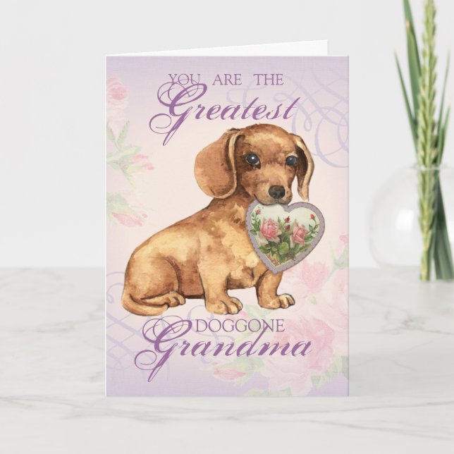 Dachshund Heart Grandma Card (Front)