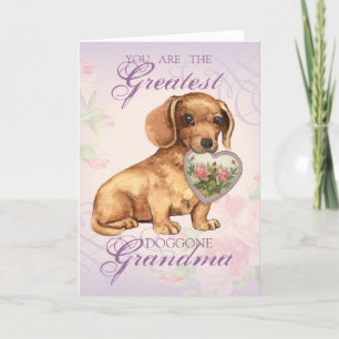 Dachshund Heart Grandma Card