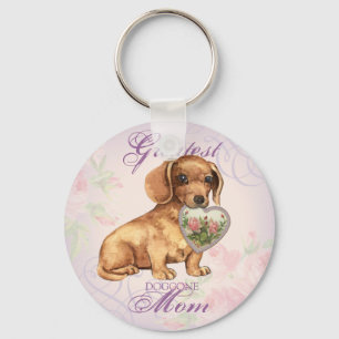 Dachshund Heart Mum Key Ring
