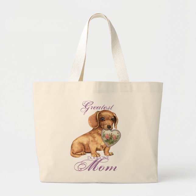 Dachshund Heart Mum Large Tote Bag (Front)