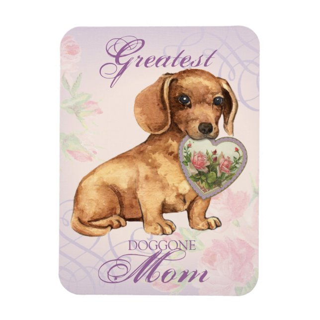 Dachshund Heart Mum Magnet (Vertical)