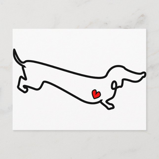 Dachshund Heart Postcard (Front)