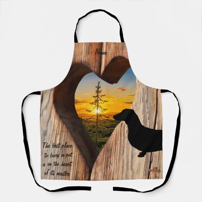 Dachshund Heart Sunset Apron (Front)