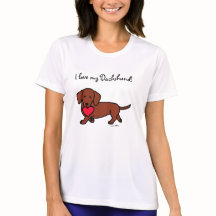 Dachshund Heart Valentine Cartoon Tshirt