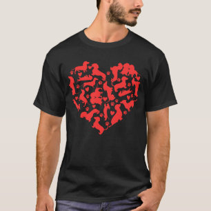 Dachshund Heart Valentine's T-Shirt