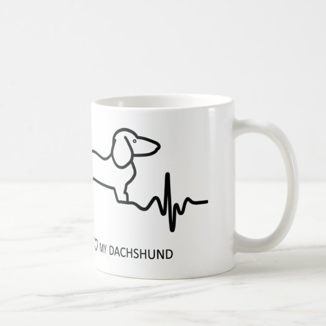 Dachshund Heartbeat Classic Mug (Right)
