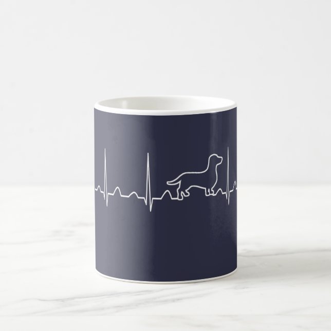 Dachshund Heartbeat Coffee Mug (Center)