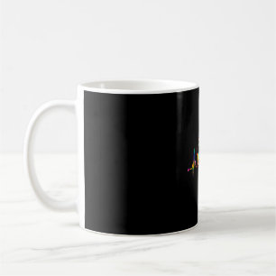Dachshund heartbeat tie dye dog lover colourful coffee mug