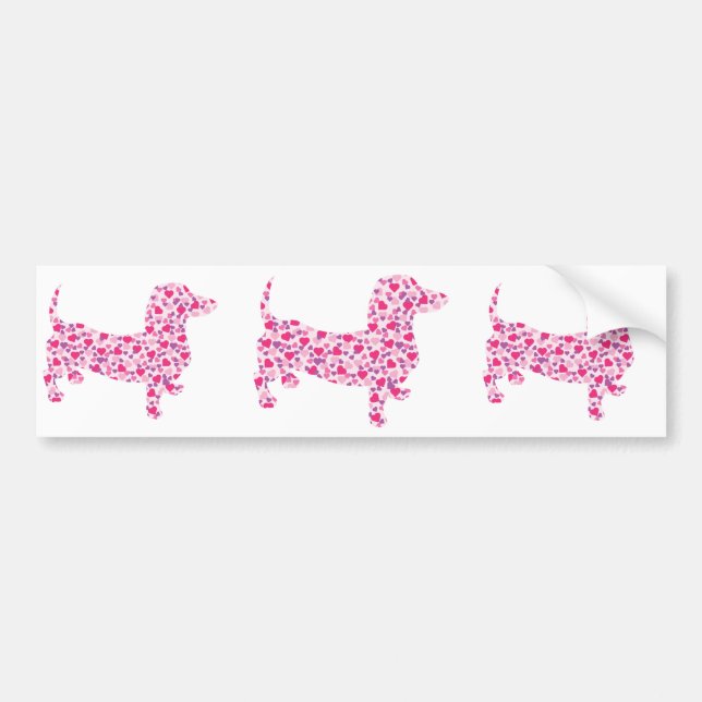 Dachshund Hearts Bumper Sticker (Front)
