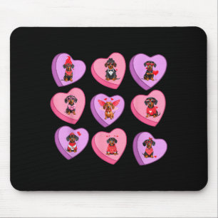 Dachshund Hearts Candy Valentines Weiner Dog Pet L Mouse Mat