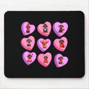 Dachshund Hearts Candy Valentines Weiner Dog Pet L Mouse Mat