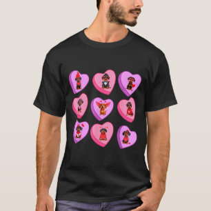 Dachshund Hearts Candy Valentines Weiner Dog Pet L T-Shirt