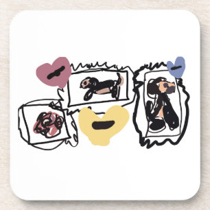 Dachshund hearts coaster