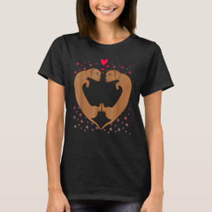Dachshund Hearts Valentine Funny Dog Lover T-Shirt