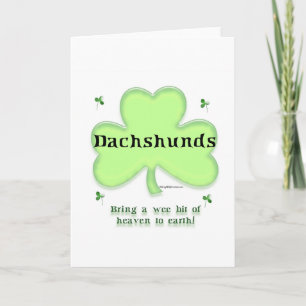 Dachshund Heaven; St. Patrick's day Dachshund Holiday Card