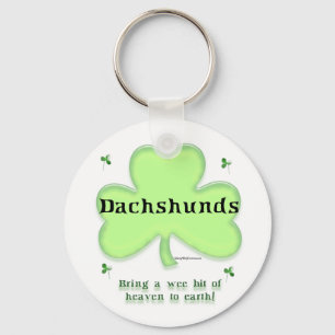 Dachshund Heaven; St. Patrick's day Dachshund Key Ring