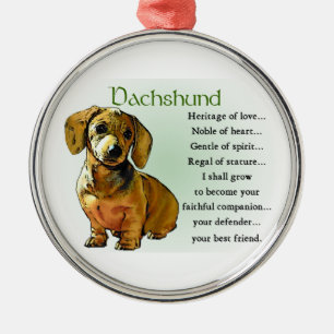 Dachshund Heritage of Love Metal Tree Decoration