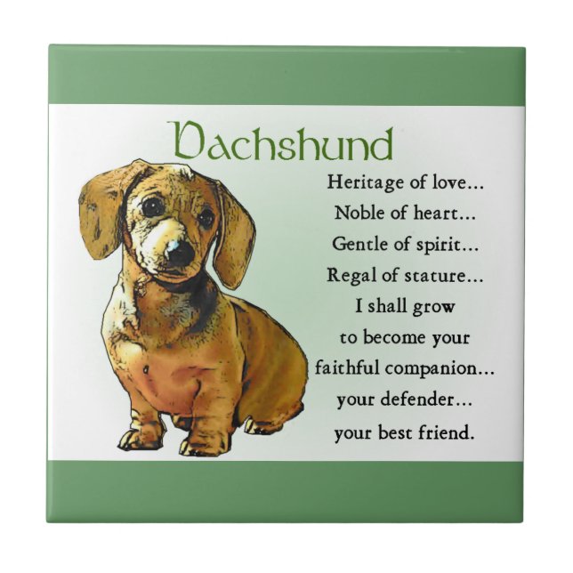 Dachshund Heritage of Love Tile (Front)