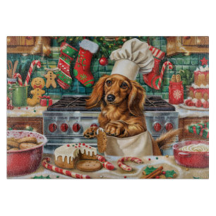 Dachshund Holiday Baking: Festive Christmas Cutting Board