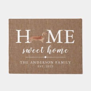Dachshund Home Sweet Home Personalised Doormat