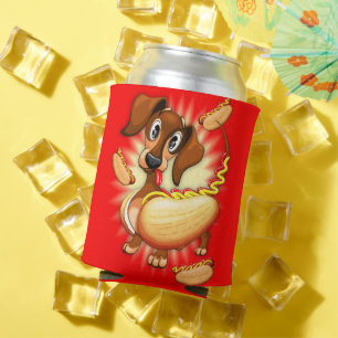 Dachshund Hot Dog Can Cooler