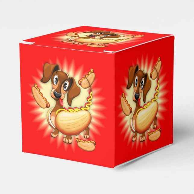 Dachshund Hot Dog Favour Box (Front Side)
