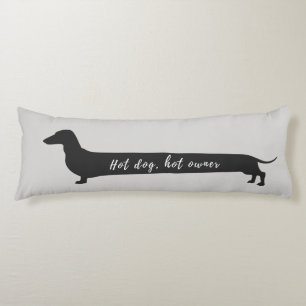 Dachshund "hot dog, hot owner" long pillow