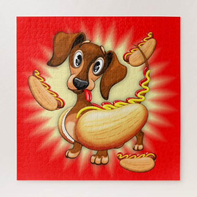 Dachshund Hot Dog Jigsaw Puzzle (Vertical)