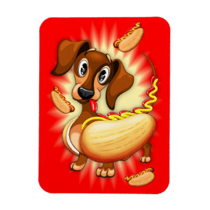 Dachshund Hot Dog Magnet