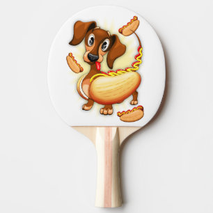 Dachshund Hot Dog Ping Pong Paddle