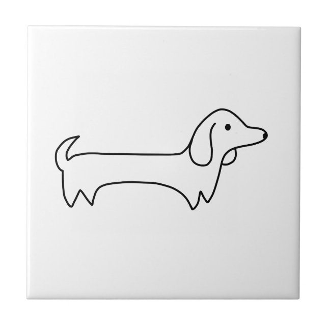 DACHSHUND, HOT DOG, SAUSAGE DOG, CUTE, DOG LOVER TILE (Front)