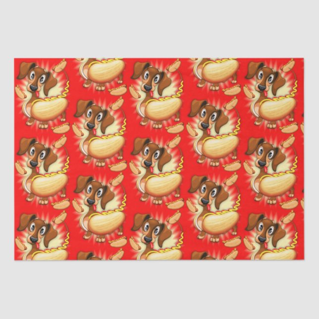Dachshund Hot Dog Tissue Paper (Front)