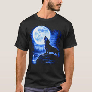 Dachshund Howling Moon Funny Weiner Dog Sausage T-Shirt