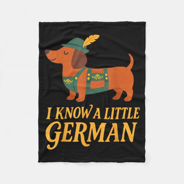 Dachshund I Know Little German Dog Women Men  Fleece Blanket (Front)