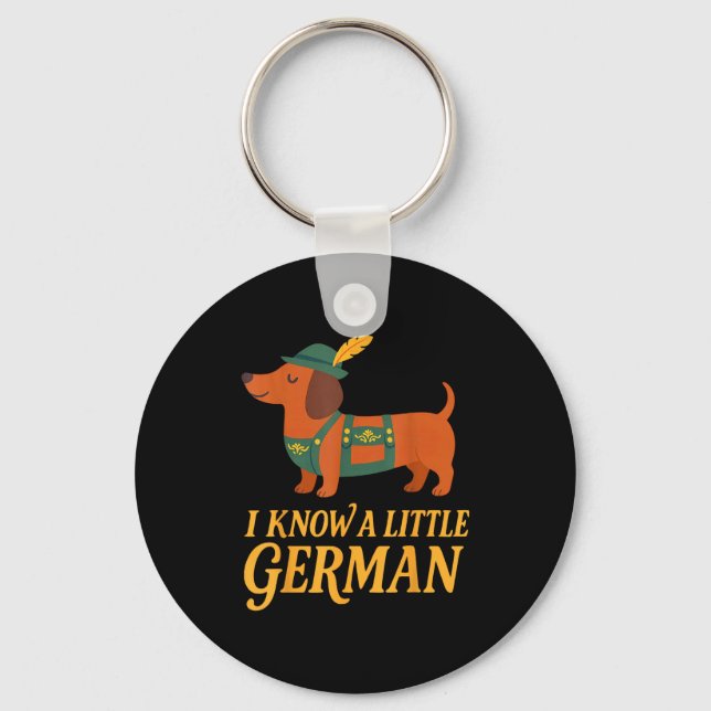 Dachshund I Know Little German Dog Women Men  Key Ring (Front)