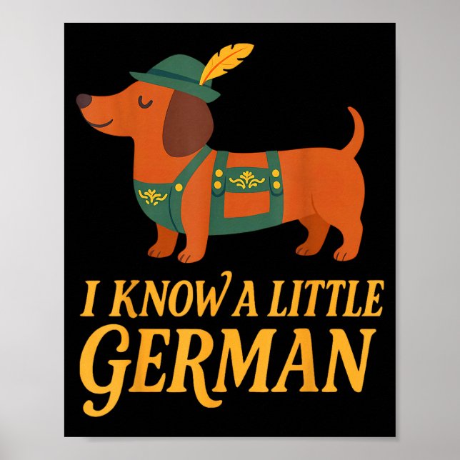 Dachshund I Know Little German Dog Women Men  Poster (Front)