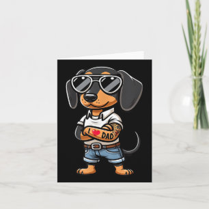 Dachshund I Love Dad Funny Dog Tattoo Card