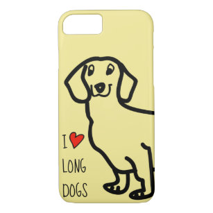 Dachshund I Love Long Dogs Simple Funny Quote Case-Mate iPhone Case