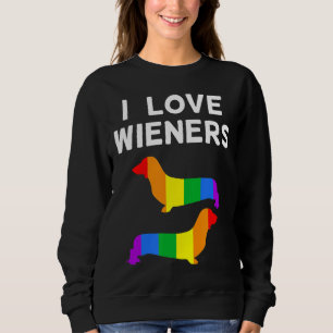 Dachshund-I Love Wieners-Funny Dog Rude Adult Sweatshirt